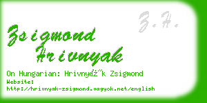 zsigmond hrivnyak business card